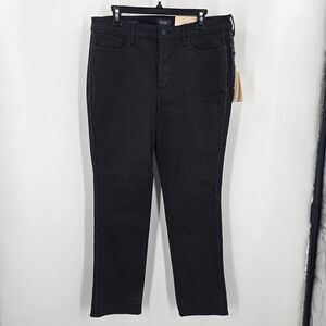 NWT NYDJ Womens Jeans Black 14 Sheri Slim‎ Lift Tuck Tuxedo-Style Side Accent
